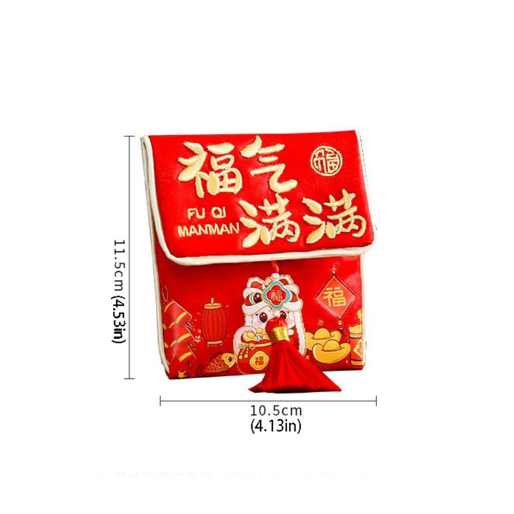 Traditional Spring Festival Red Wallet Hongbao Blessing Horse Year Red Pocket Brocade Embroidered Spring Festival Supplies