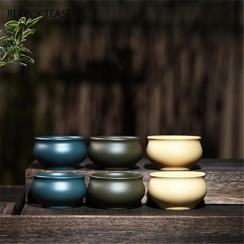 2 Stück/Set Authentische Yixing Rohmineral Purpurton Teetasse Handgefertigte Boutique Teeschale Meister Teetasse Chinesisches Teezubehör 40ml