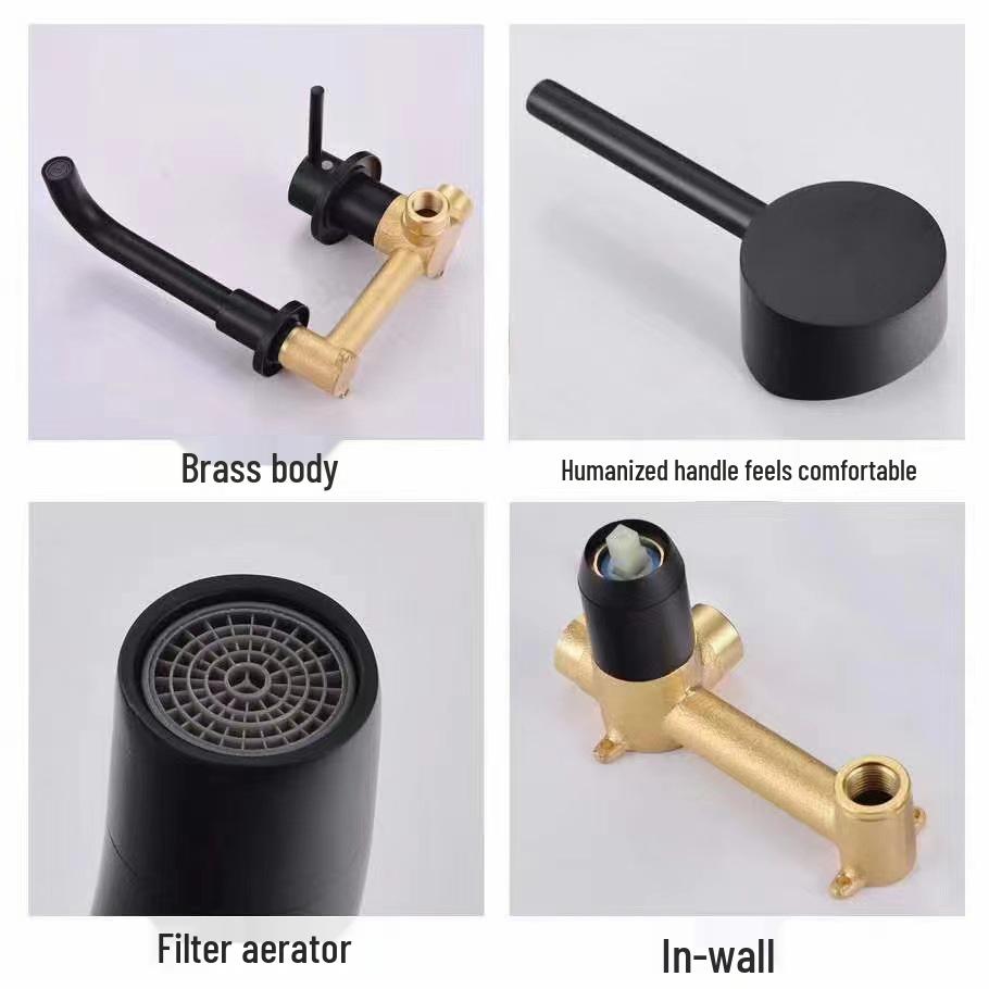 Concealed Wall-Mount Hot/Cold Basin Faucet for Hotel Projects