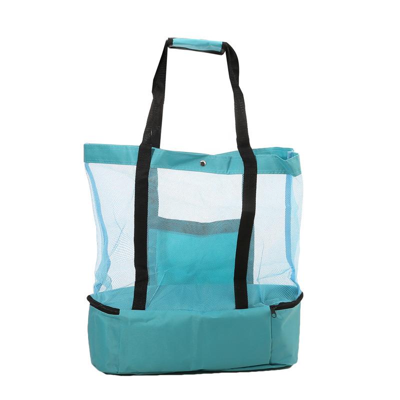 Wärmeerhaltung Picknick Strandtasche Frauen Mesh Transparent Doppelschicht Schwimmen Lagerung Hohe Kapazität Einkaufen Wasserdichte Taschen Tote