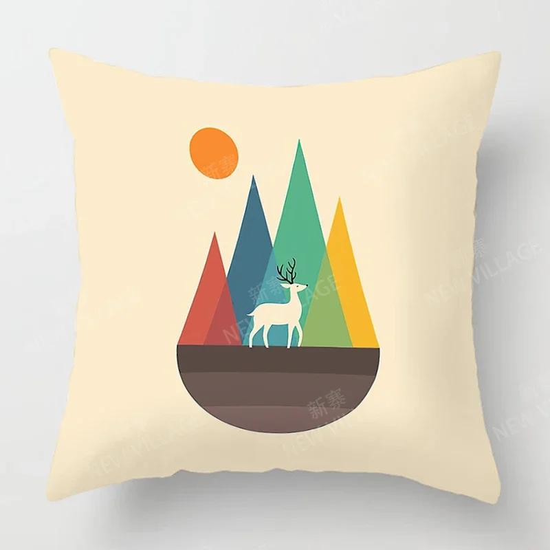 Nordic Home Decor Throw Pillowcase Sofa Cushion Cover Modern 45X45Cm 45*45 50X50 60X60Cm 40X40 Living Room Child Kawaii Cartoon