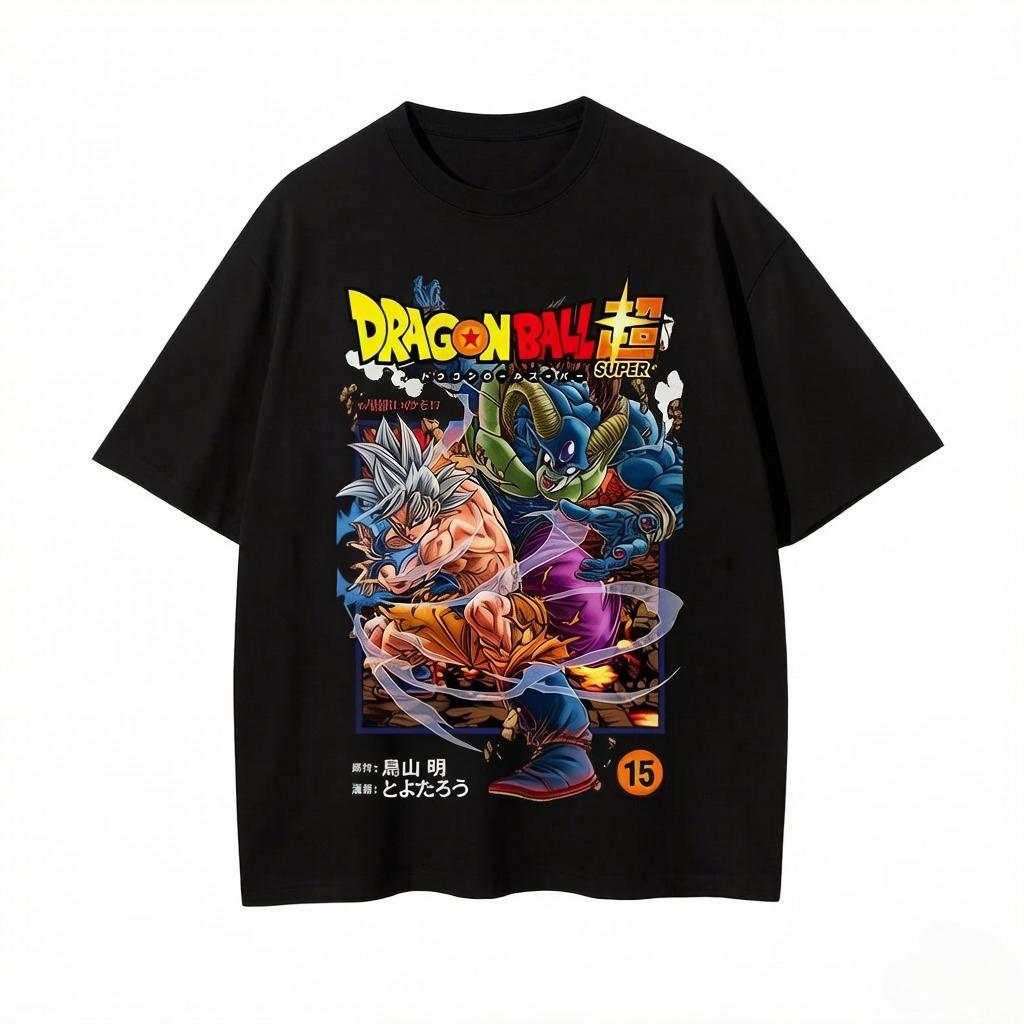 Unisexs Tshirt Japanese Anime Dragon Ball Print Tshirt Harley Cooku Cotton Tshirt Pop Street Style Shortsleeved Top White S