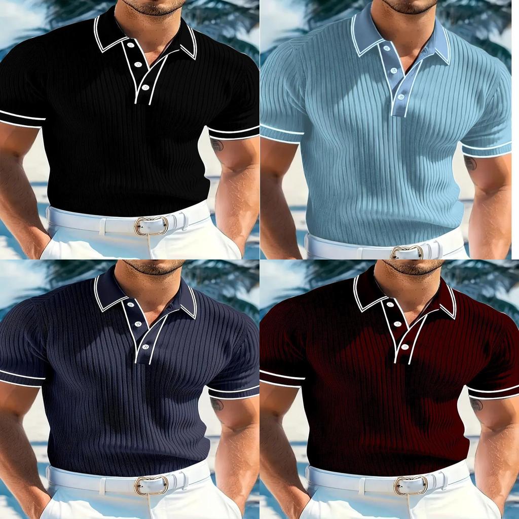 Polo Shirt Men Summer Short Sleeve Breathable Casual Fashion Polo Top For Youth