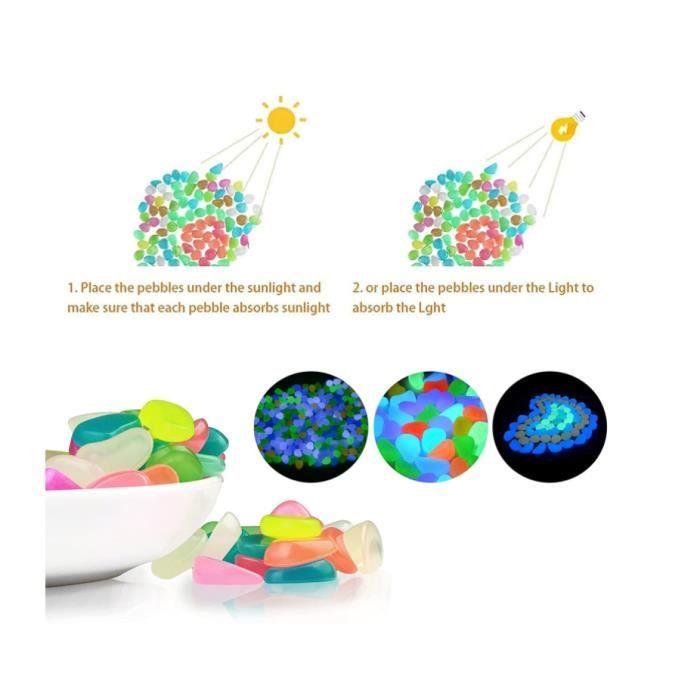 100 Pieces Luminous Stones - Luminous Pebble - Fluorescent Pebbles - Garden Decoration