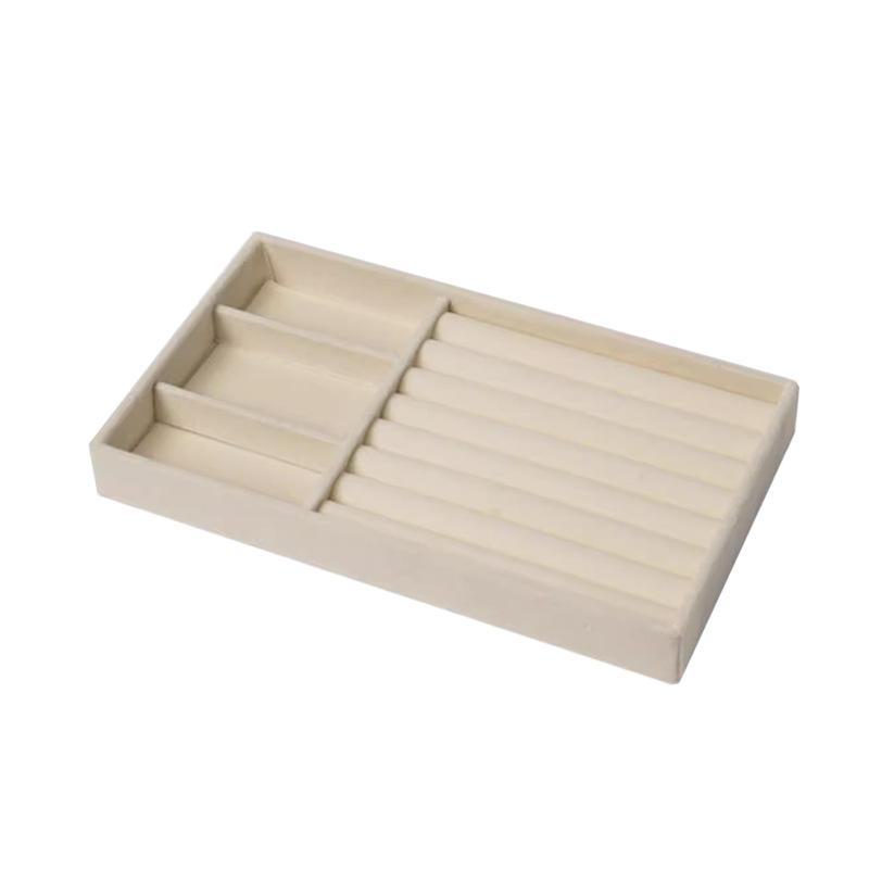 Plaid Flannel Jewelry Storage Box with Dividers for Earrings and Necklaces