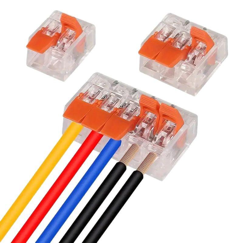90PCS Quick and Transparent Wire Connectors - Models PCT412, PCT413, PCT415 (75 Cross-Border Pieces)