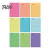 Horizontal Lined Sticky Labels Fluorescent Notepad, To-do Lists with Check Boxes Reliable Adhesive Notes for Planning Multi-colored Notes, Increase