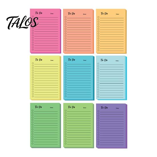 Horizontal Lined Sticky Labels Fluorescent Notepad, To-do Lists with Check Boxes Reliable Adhesive Notes for Planning Multi-colored Notes, Increase