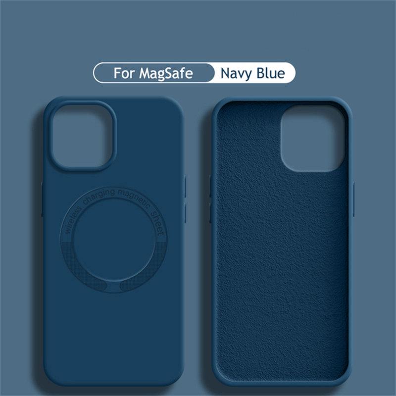 Mode Magnetische Für MagSafe Drahtlose Aufladen Flüssigkeit Silikon Telefon Fall Für iPhone 14 12 11 13 Pro Max Platz Stoßfest abdeckung