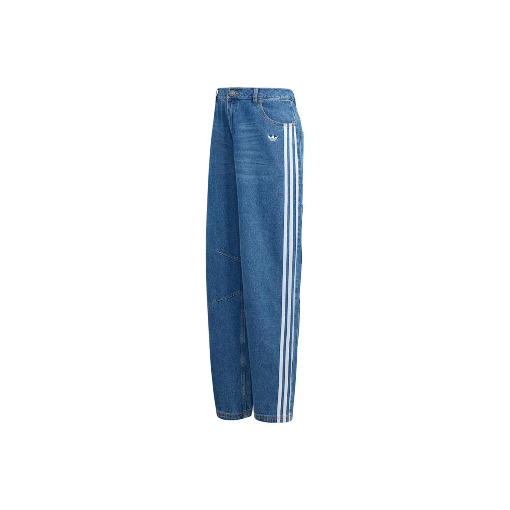 adidas Originals FW25 Jeans de Moda Baggy com Estampa Gráfica Jeans Feminino bottoms KC6278
