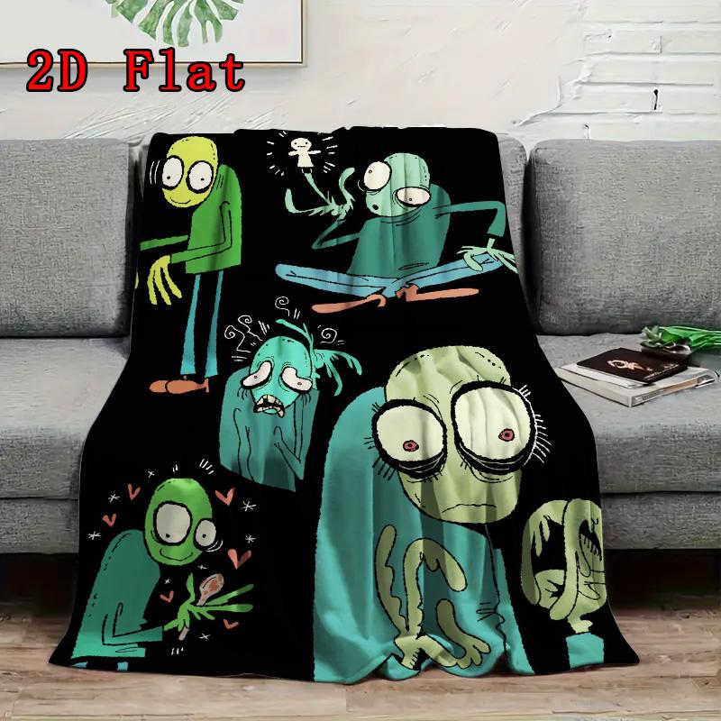 Salad Fingers 2D Flat Pattern Flannel Blanket High quality All Seasons Warmth and Comfort Perfect for Christmas Gifts.MMT0918350