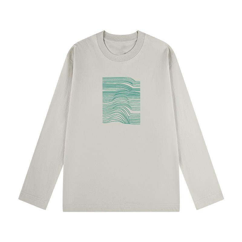 

Unisex Retro Hong Kong Style Round Neck Long Sleeve T-shirt - Casual Autumn/Winter Printed Base Layer Top 2XL (75-82.5 kg)