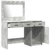 Makeup Table with Mirror Lighting 2 pcs Grey Particleboard