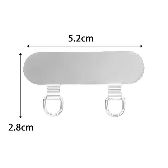 Double Ear Stainless Steel Metal Gasket Mobile Phone Strap Thin Back Connector with Hanging Chain Fixed Mobile Phone Splint Stainless Steel серебряный