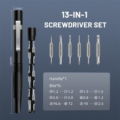 13 in 1 Präzisionsschraubendreher Stift Set Tragbares Verstecktes Aufbewahrungsfach Multifunktions-Reparaturwerkzeug für Telefon Computer Brille Möbel