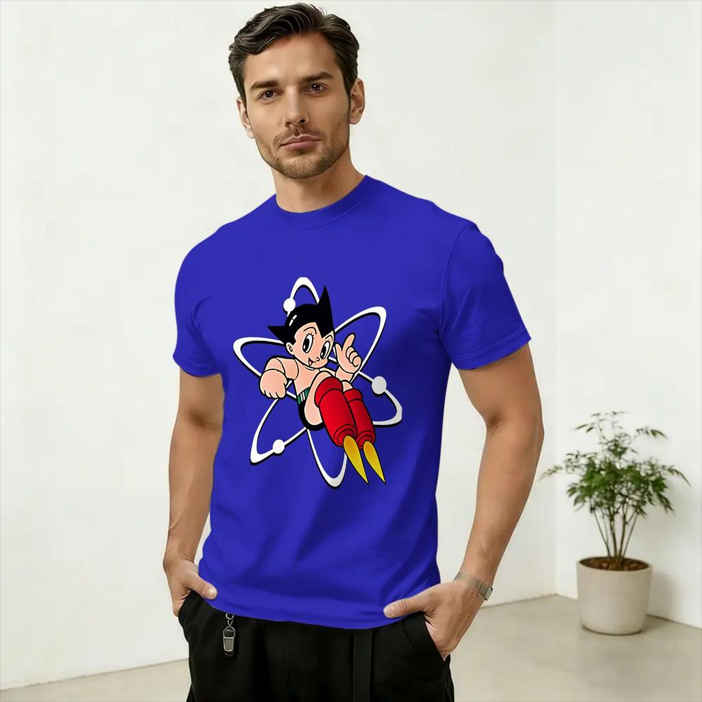 Novelty Astro Boy Anime TShirts for Unisex Round Neck 100 Cotton T Shirt Short Sleeve Tees Summer Clothes
