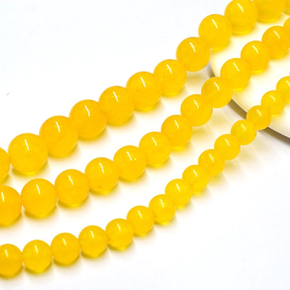 Agata Gialla Pietra Naturale Oro Tondo Perline Filo 15" Liscio Sciolto Distanziatore Perline 4/6/8/10/12mm per Creazione di Gioielli Fai da Te Braccialetti Accessori