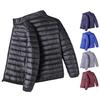 Man Bomullsjacka Stativkrage Långärmad Dragkedja Placket Jacka Kappa med fickor Enfärgad Quiltad Casual dunjacka