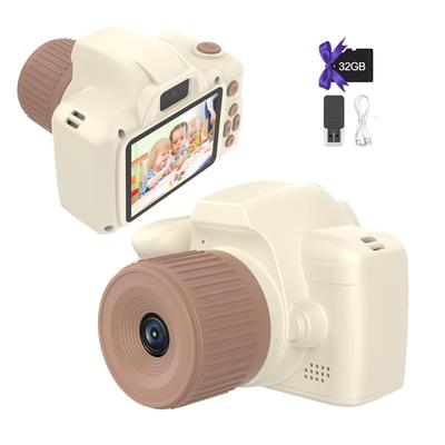 Câmera de brinquedo infantil de 48 megapixels, câmera de vídeo HD 1080p, IPS de 32 GB com cartão de memória, zoom de tela 4x, carregamento USB, lente dupla, gravação de selfie