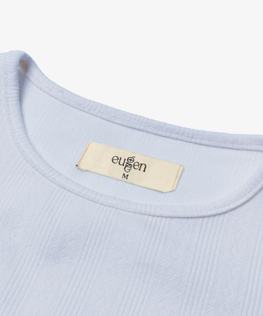 Yujen Small Logo Punched Short Sleeve T-Shirt_Blue