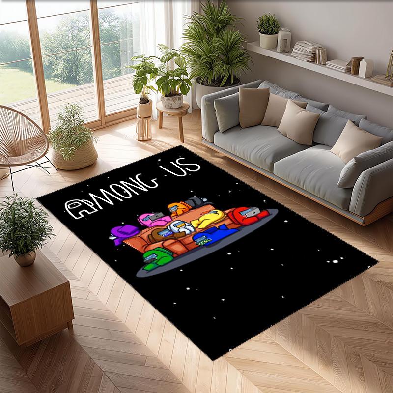 Among Us Crystal Velvet Rug, Soft Anti‑Slip Crystal Velvet Carpet for Living Room Bedroom Home Decor