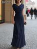 Oversized Ruched Chiffon Maxi Dress for Women