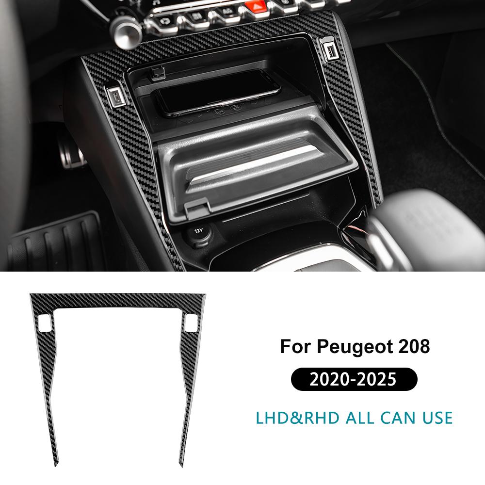 

Real Soft Carbon Fiber Sticker For Peugeot 208 e-208 2020 2025 2025 2025 2025 2025 LHD RHD Car Central Control Panel Trim