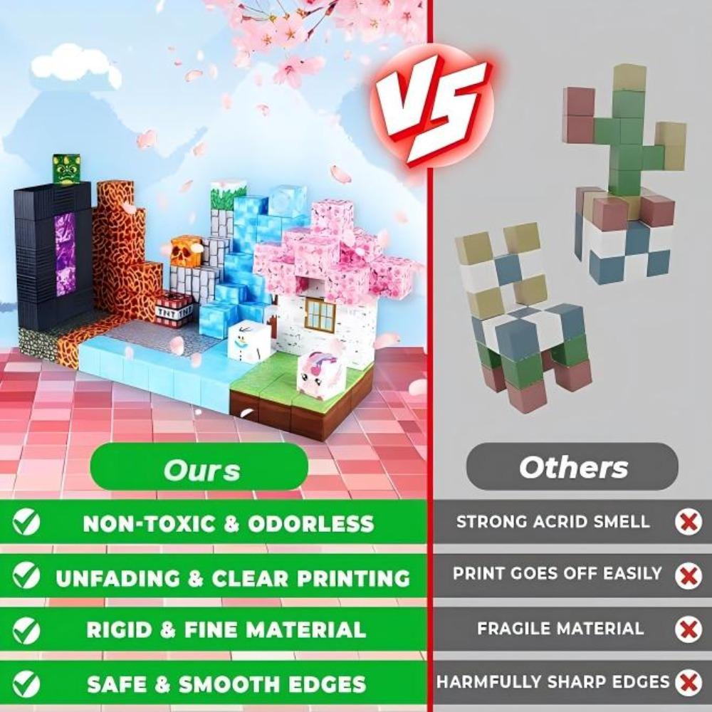 150 Stück Magnetische Bausteine Montessori Konstruktor Bausteine Set, Premium Pädagogisches Kinderspielzeug Geschenk für Weihnachten Geburtstag