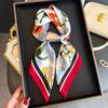 Nowy Luksusowy Design Kwadratowa Jedwabna Apaszka Kobiety 70*70cm Bandana Miękka Opaska do Włosów Chusta Hidżab Apaszka Opaska do Włosów Opaska na Głowę Foulard