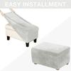 Velvet Ottoman Cover Elastic Square Rectangle Footstool Cover All-inclusive Solid Sofa Footrest Stool Slipcovers for Living Room
