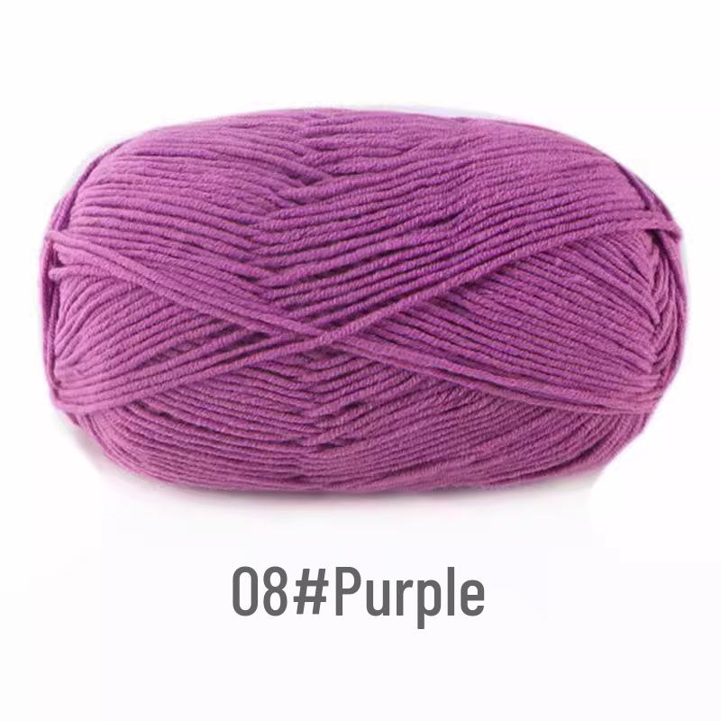 Gomitolo di Filato di Cotone Pettinato a 4 Capi per Lavorare all'Uncinetto Bambole, Coperte, Borse e Scarpe Pacchetto Materiali Fai da Te