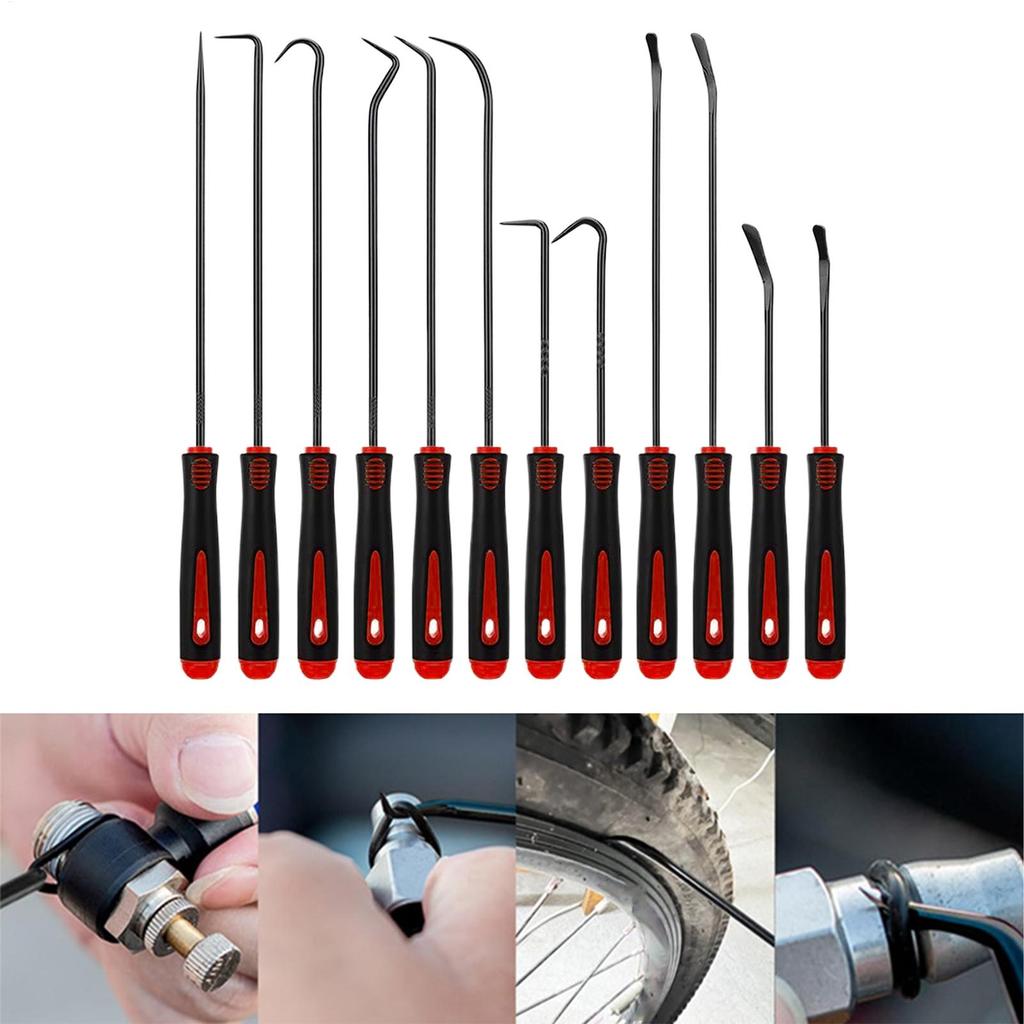 12 Pieces Automotive Alloy Head Screwdriver Hook and Pick Tool Set for Vehicle Car Sedan Scooter SUV Furniture Workshop Garage