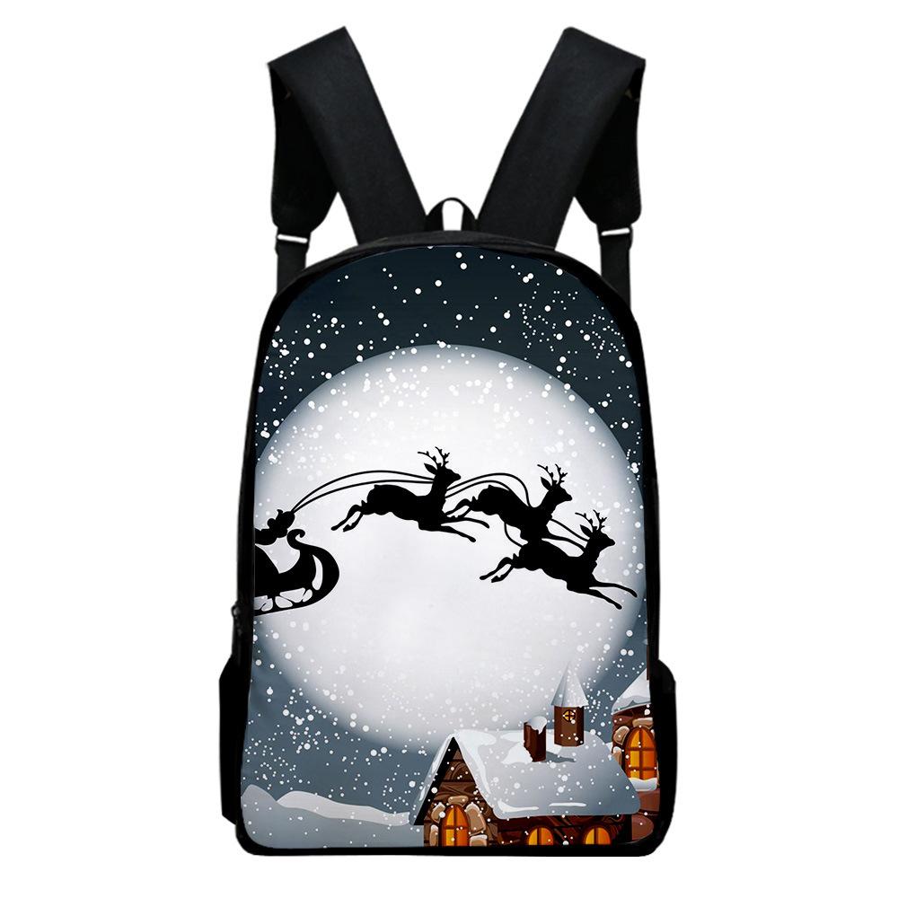 Classic Popular Merry Christmas Notebook Backpacks Pupil School Bags 3D Print Oxford Waterproof Boys/Girls Laptop Backpacks