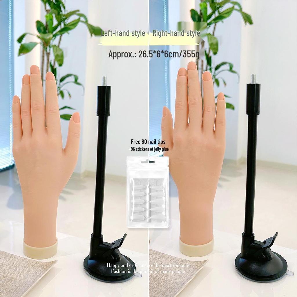 Soft Bendable Manicure Practice Hand Model for Nail Display and Training