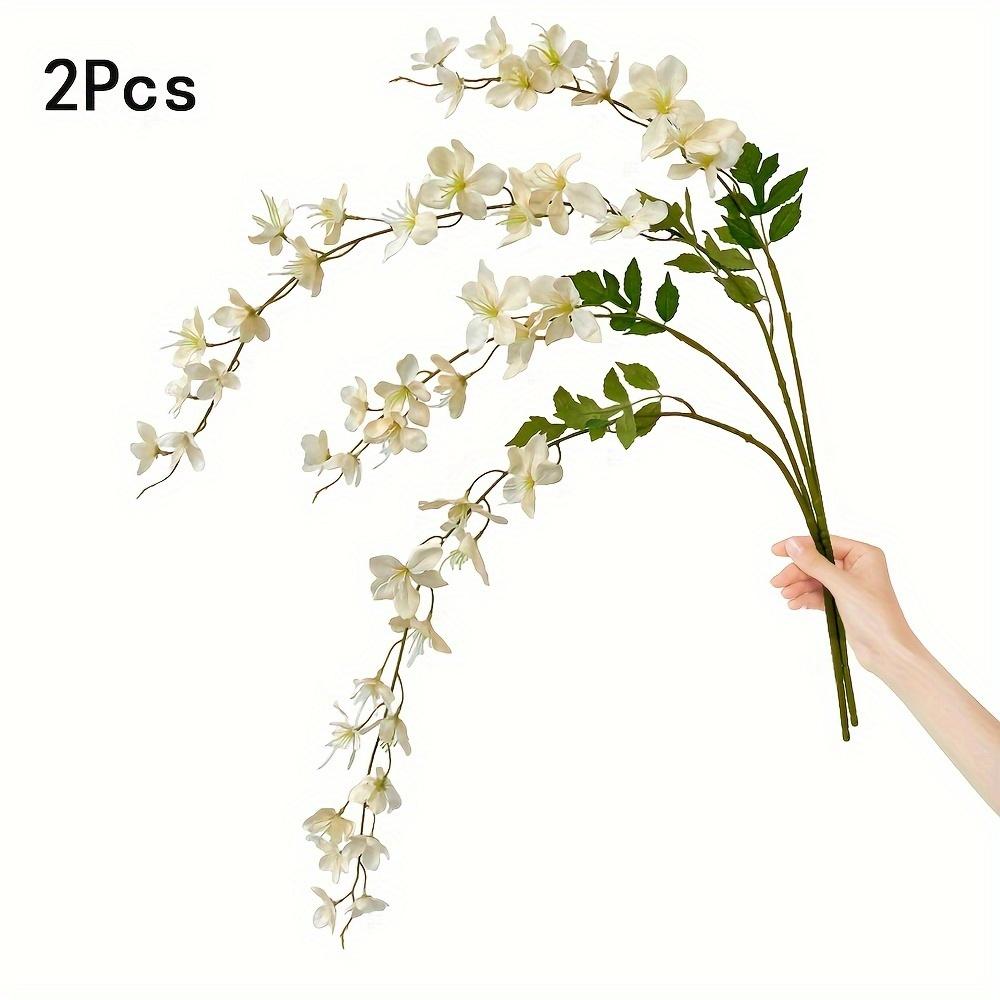 

1/2 шт. Шелковый клематис Искусственный цветок Роскошный искусственный цветок жасмина Поддельное растение зелени для букета своими руками, свадебных центральных композиций 1Pc шампанского