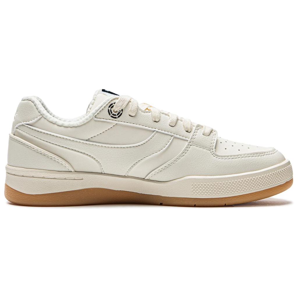 Li Ning Synthetic Leather Zhen Rong 92S Comfortable Versatile Non-Slip Wear-Resistant Low-Top Skate Shoes Women sneaker Beige AEPU038-4