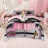 Homewish Girls Dreamy Makeup Duvet Cover Set Cosmetics Theme Bedding Set Dress Perfume High Heels Bed Set Room Decor