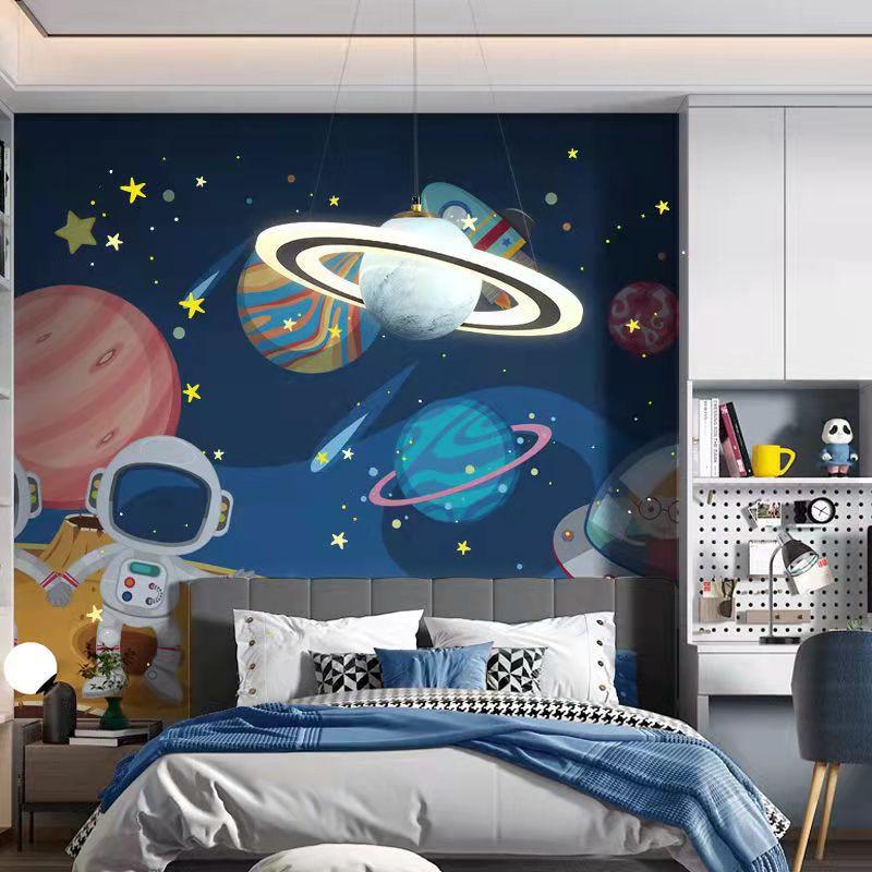 Nordic Planet Lamp Children Room Chandelier Wandering Earth Jupiter Bedroom  Astronaut  Starry Sky