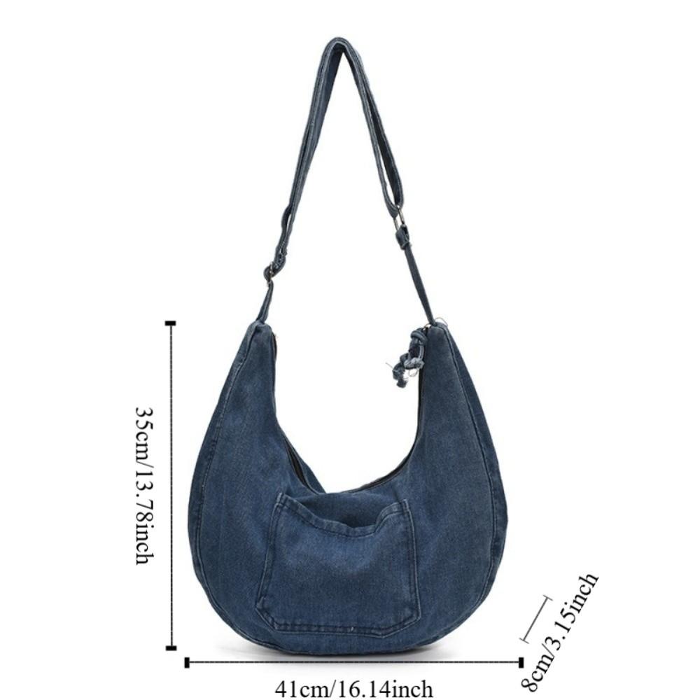 Versatile Denim Shoulder Bag Vintage Satchel Bags Casual Cross Body Bag  Girls