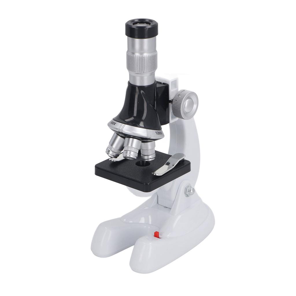 Kids Microscope Kit 100X 600X 1200X Magnification 3 Objective Lens Microscope Toy for Scientific Educational Experiment
