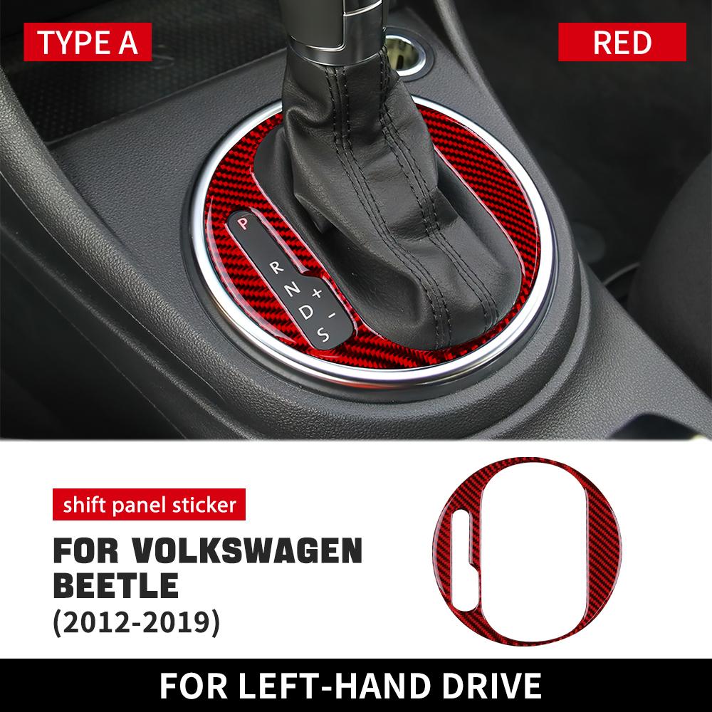 Real Soft Carbon Fiber For Volkswagen Beetle 2012 2013 2014 2015 2016 2017 2018 2019 Car Gear Shift Panel Sticker Accessories