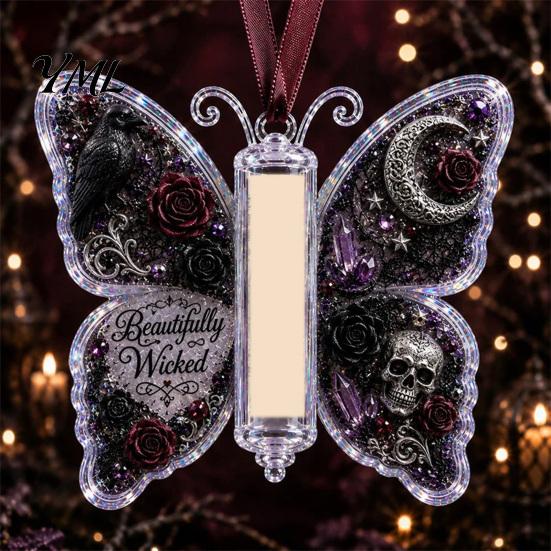 Graduation Money Gift Box Acrylic Butterfly Cash Ornament, Christmas Halloween Holder with Clear Rolled Bill Storage Container Compartment,