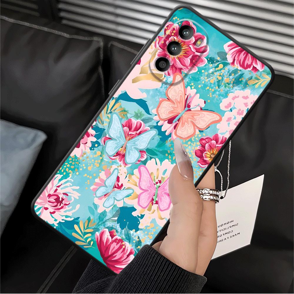 Cartoon Butterfly Flower Phone Cover Case for Motorola Moto G51 G73 G32 G71 G52 Edge 20 Pro 30 Lite G50 G53 G30 G60s G22 Edge40