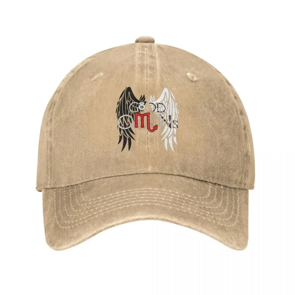Casual Good Omens Baseball Caps Men Women Distressed Washed Sun Cap Angel and Demon All Seasons Travel Adjustable Hats Cap