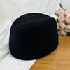 Autumn Winter Women'S Hard Top Beret Hat Wool Felt Fashion Retro Fascinating Hostess Formal Designer Cap Keep Warm Pillbox Hat