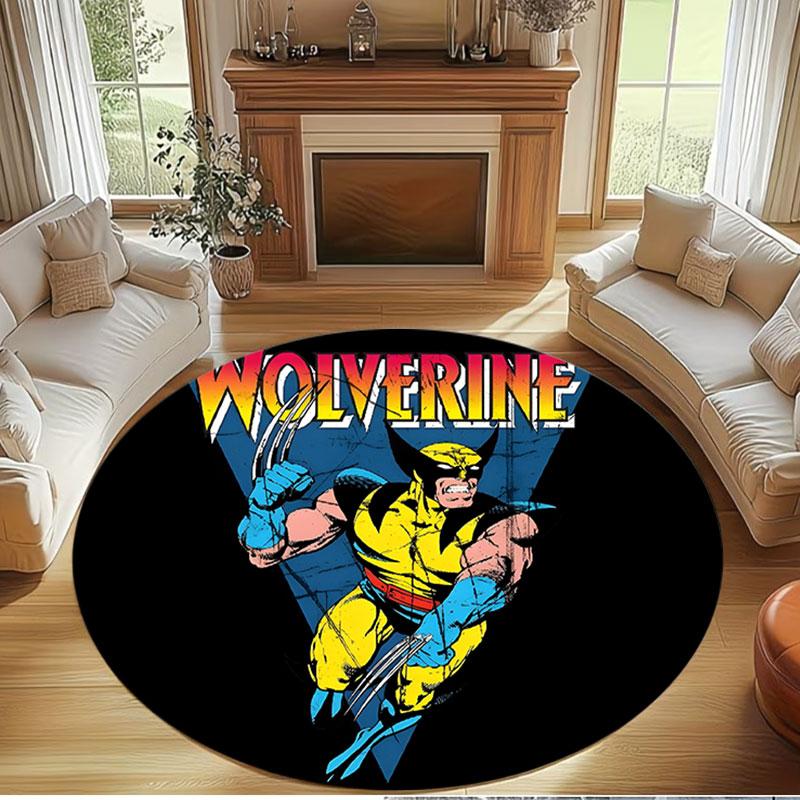 Wolverine Print Round Rug, Washable Floor Carpet, For Entryway Dorm Laundry Room Office Study, Home Decor Birthday Christmas Gift