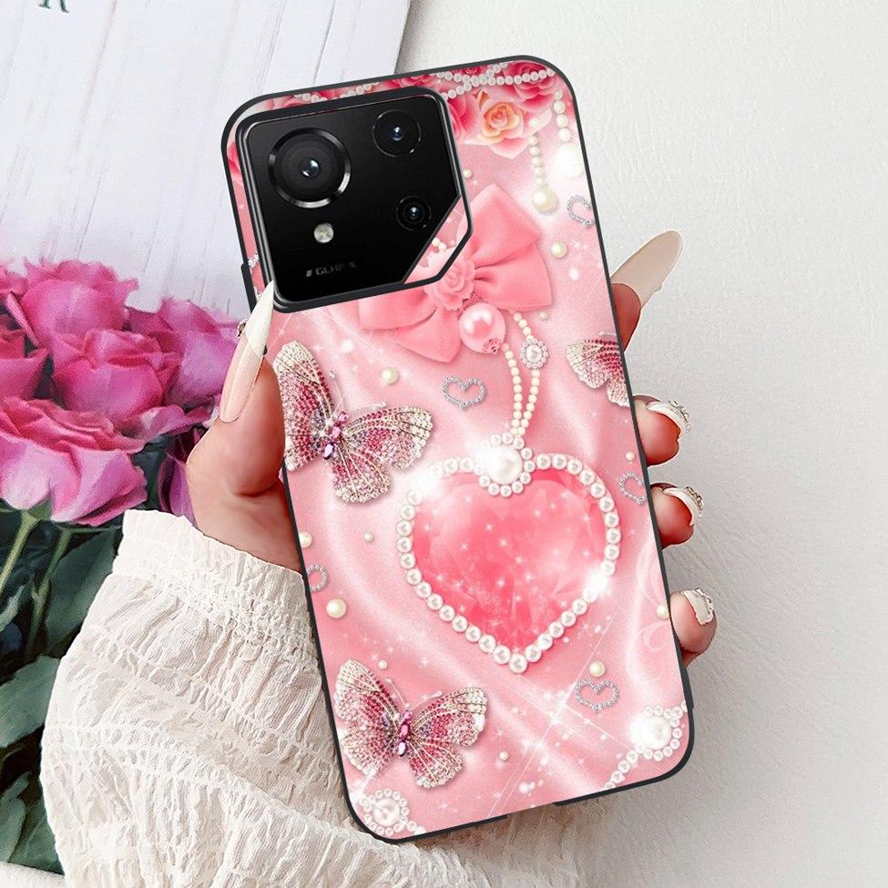 For Asus ROG Phone 9 Pro Back Cover For Asus ROG Phone 9 Case Silicone Cute Cat Luxury Love Funny Painted Shockproof Bumper