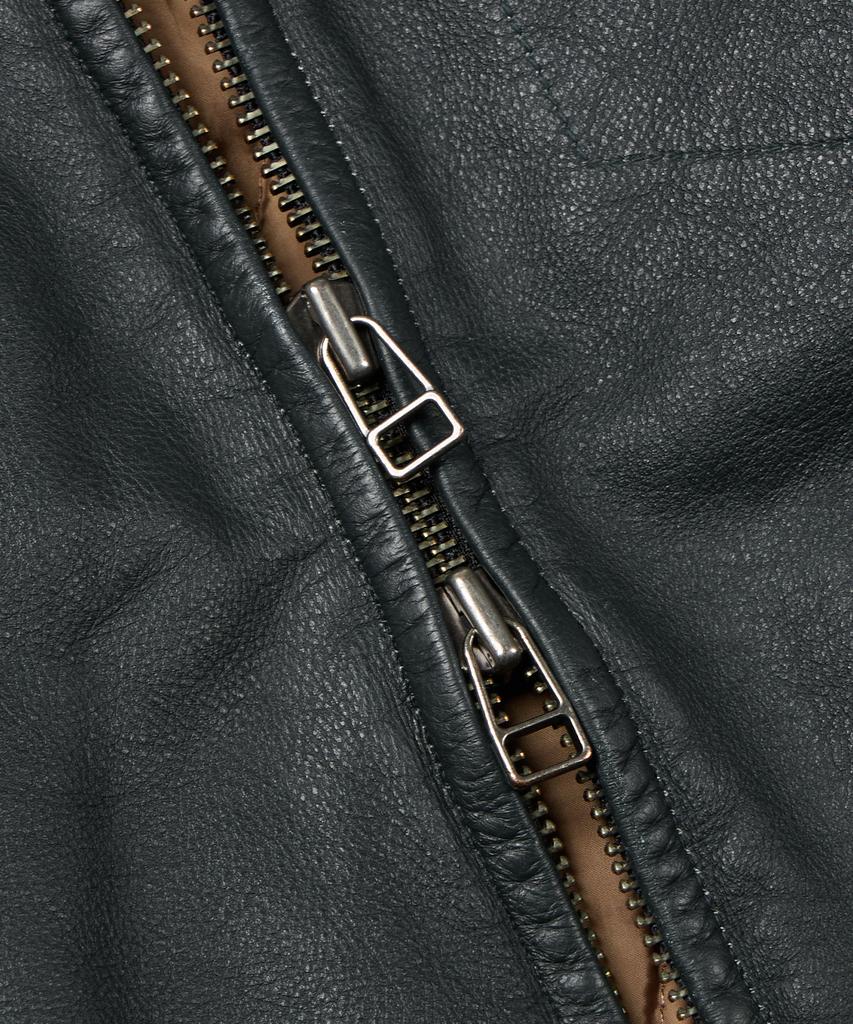 Frizmworks Destroyed Cowhide Leather Jacket _ Washed Olive