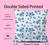 E-Elegant Blue Floral Anime Pillow Case Comfort Sofa Bed Silky Elegant Invisible Zipper Custom Decorative Cushion Cover