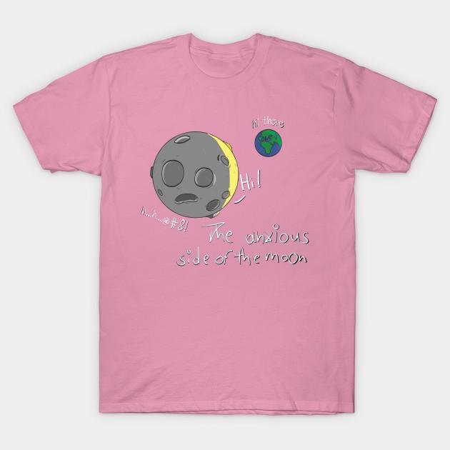 T Shirt Women The Anxious Side Of The Moon Harajuku Print Kawaii Tshirt Summer Short Sleeve Female T-Shirt Top Tee